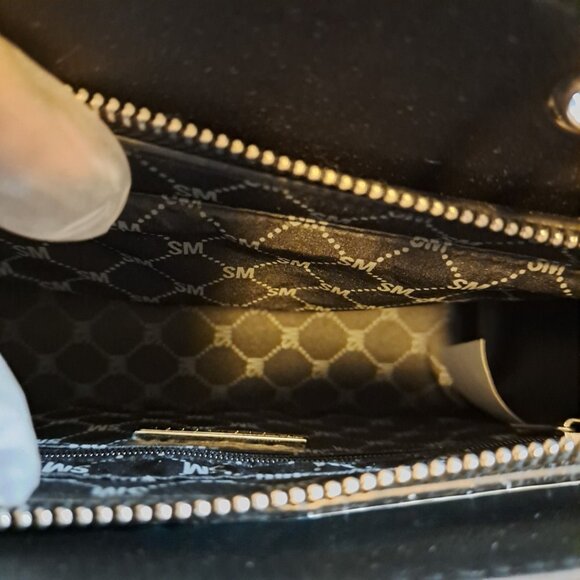 Steve Madden Bevelynn Rhinestone LOGO Silver Satchel NWT - Picture 14 of 15